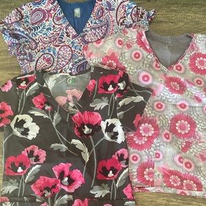 Gently used scrub tops, size small